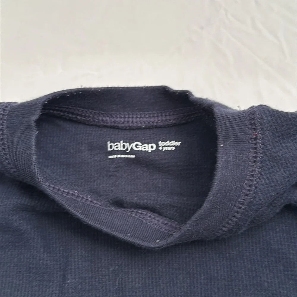 Gap navy blue crew neck waffle knit thermal long sleeve shirt